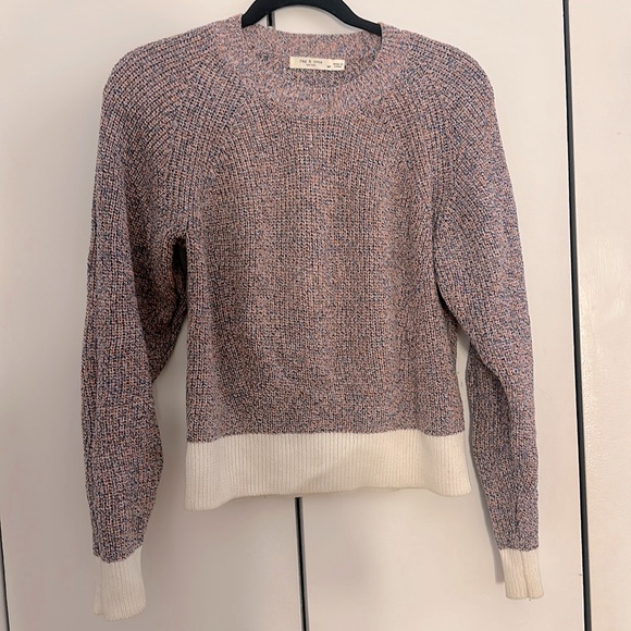Rag & Bone pink blue and white Color Block Sweater size small - Picture 1 of 3